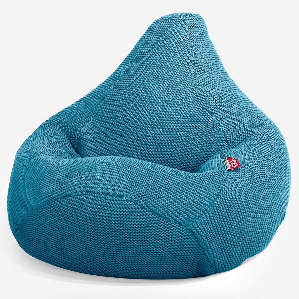 Stolička s vysokým operadlom sedací vak - Bavlna 100% Ellos Benzínová modrá 02