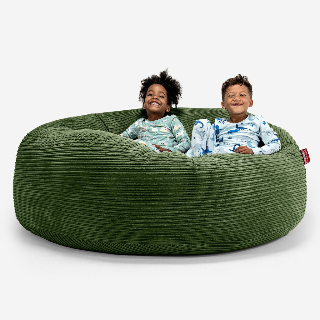Obrovský rodinný sedací vak pre deti vo veku 3-14 rokov - Menčester Lesná zelená 01
