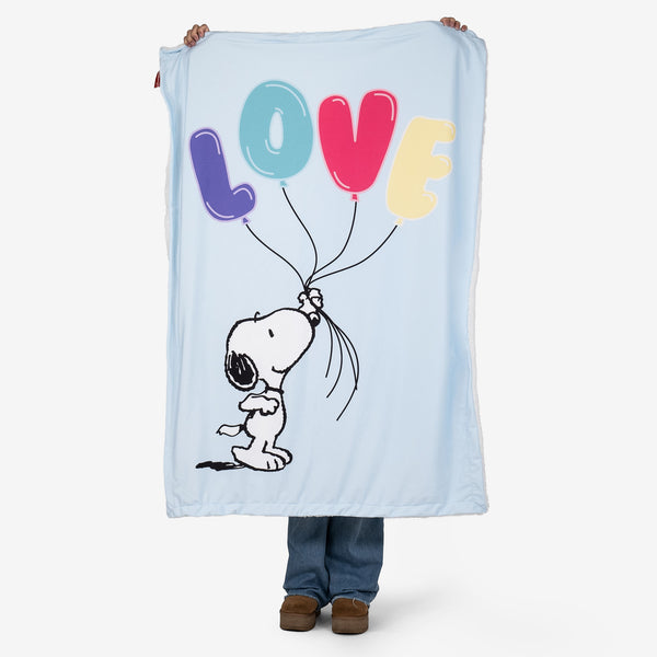 Snoopy Deka / prikrývka Sherpa - Slogan o láske 01